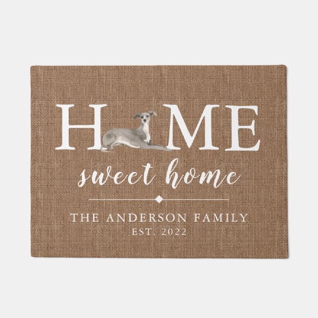 Italian Greyhound Home Sweet Home Doormat (Front)