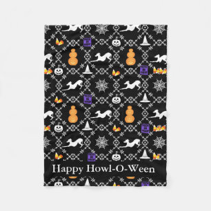 Italian Greyhound Howl-o-ween Blanket, Halloween Fleece Blanket