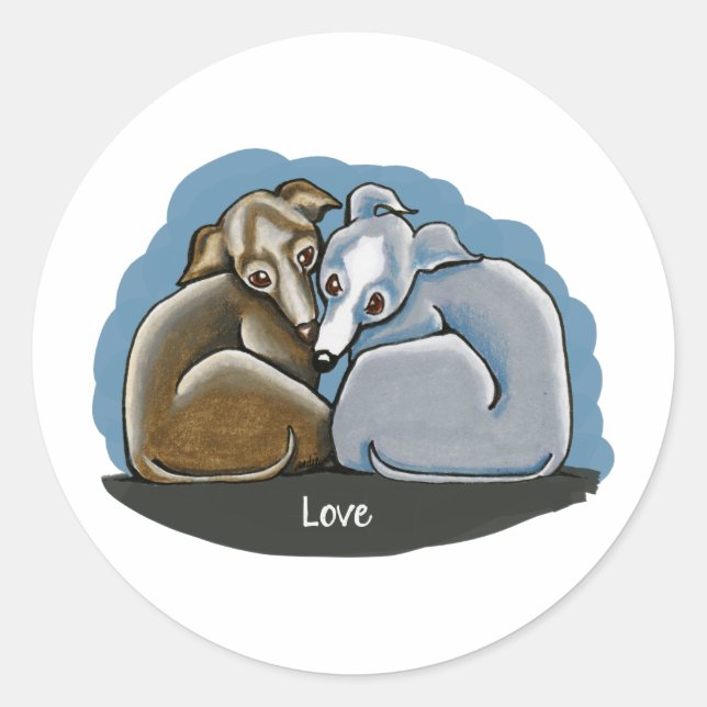 Italian Greyhound Huddle Classic Round Sticker (Front)