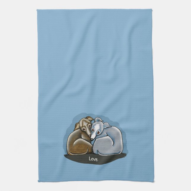 Italian Greyhound Huddle Kitchen Towel (Vertical)