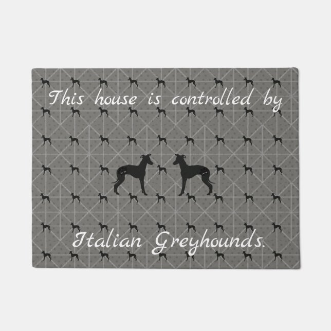 Italian Greyhound Iggy Dog Door Mat (Front)