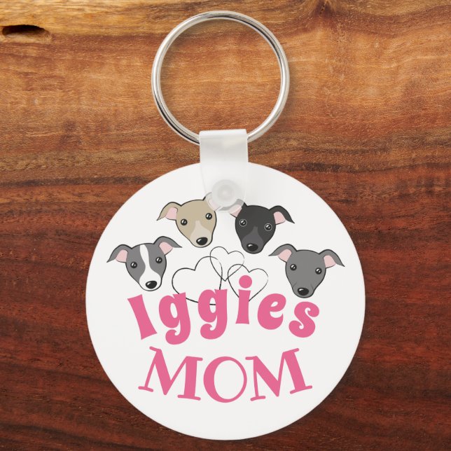 Italian greyhound Iggy Dog mom Cute funny cartoon Keychain (Front)