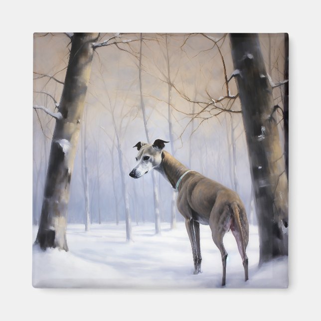 Italian Greyhound Let It Snow Christmas Magnet (Front)