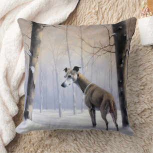 Italian Greyhound Let It Snow Christmas Throw Pillow