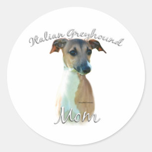 Italian Greyhound Mom 2 Classic Round Sticker