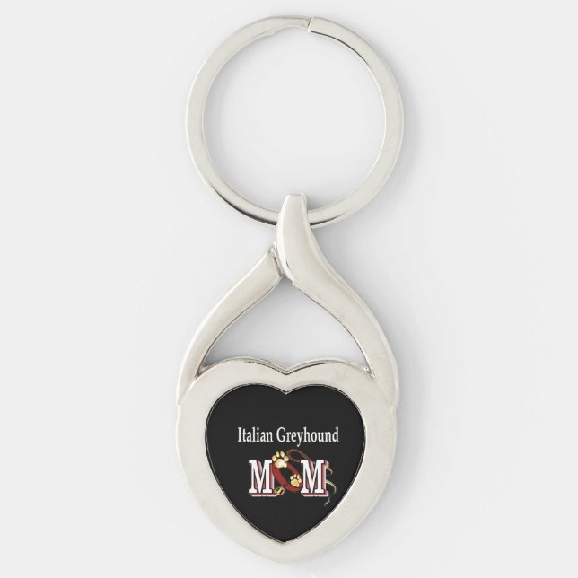 Italian Greyhound MOM Gifts Keychain (Front)