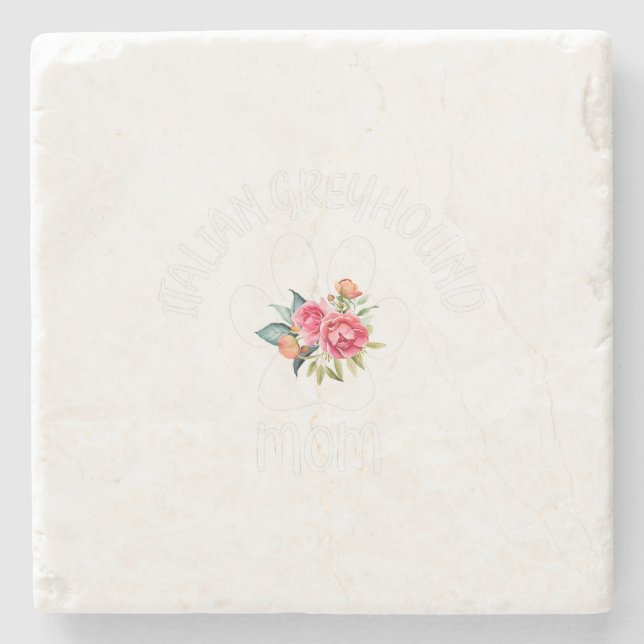 Italian Greyhound Mom Women Stone Coaster (Front)