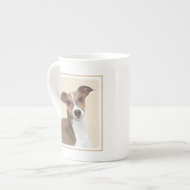 Italian Greyhound Painting - Cute Original Dog Art Bone China Mug (Front Left)