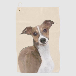 Italian Greyhound Painting - Cute Original Dog Art Golf Towel