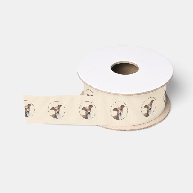 Italian Greyhound Painting - Cute Original Dog Art Grosgrain Ribbon (Spool)