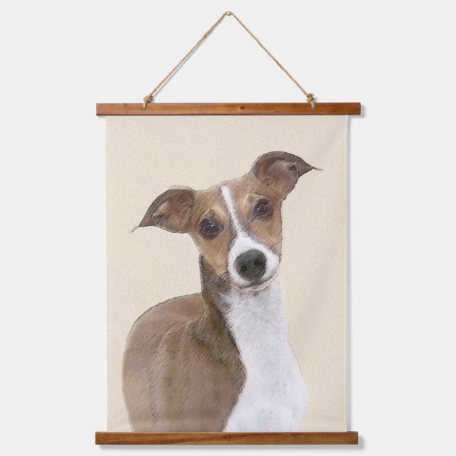 Italian Greyhound Painting - Cute Original Dog Art Hanging Tapestry (Front)