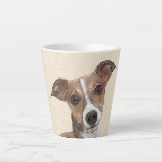 Italian Greyhound Painting - Cute Original Dog Art Latte Mug (Front)