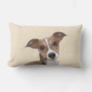 Italian Greyhound Painting - Cute Original Dog Art Lumbar Pillow