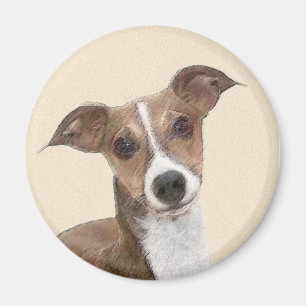 Italian Greyhound Painting - Cute Original Dog Art Magnet