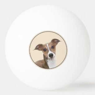 Italian Greyhound Painting - Cute Original Dog Art Ping Pong Ball