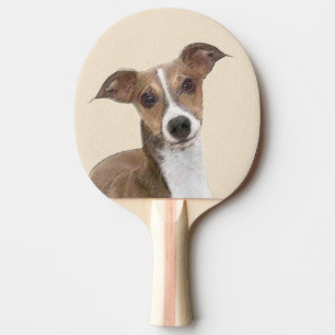 Italian Greyhound Painting - Cute Original Dog Art Ping Pong Paddle