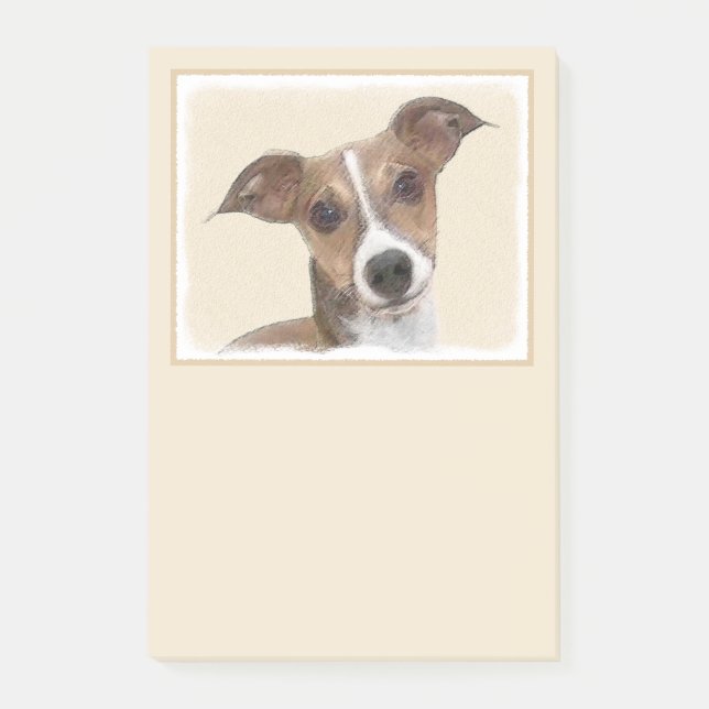 Italian Greyhound Painting - Cute Original Dog Art Post-it Notes (Front)