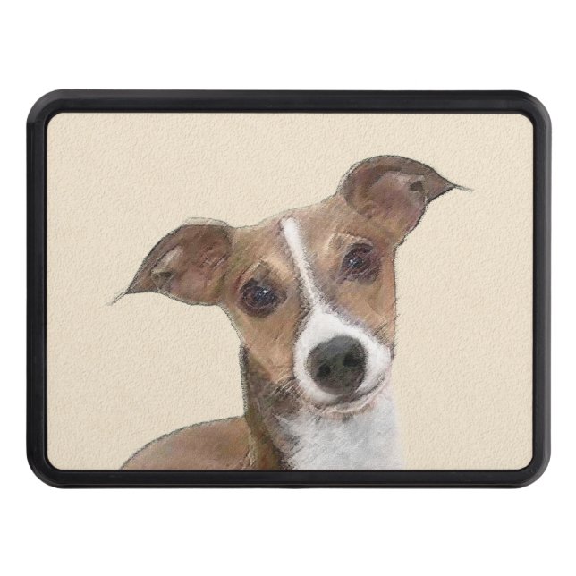 Italian Greyhound Painting - Cute Original Dog Art Trailer Hitch Cover (Front)