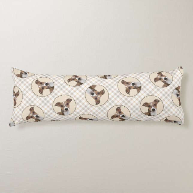 Italian Greyhound Painting Sable Original Dog Art Body Pillow (Front)