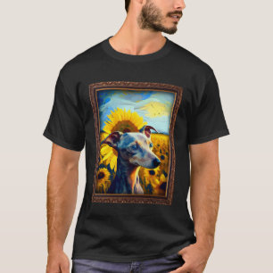Italian Greyhound Painting Sunflower Flower Mom Wo T-Shirt