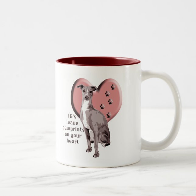 italian greyhound paws Two-Tone coffee mug (Right)