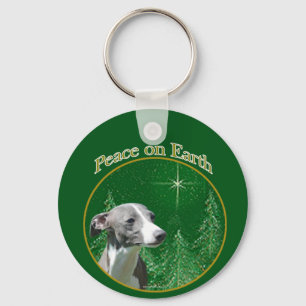 Italian Greyhound Peace Keychain