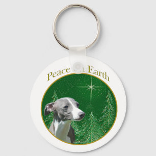 Italian Greyhound Peace Keychain