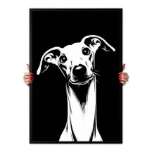Italian Greyhound Pop Art White & Black Aesthetic