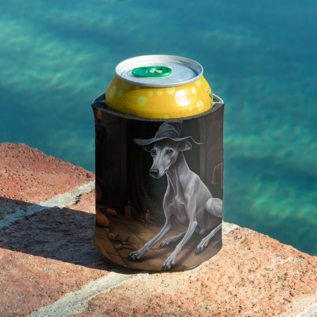 Italian Greyhound Pumpkins Halloween Scary  Can Cooler (In Situ Pool)