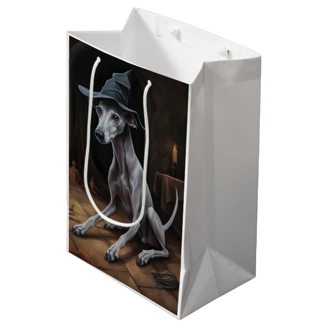 Italian Greyhound Pumpkins Halloween Scary  Medium Gift Bag (Front Angled)