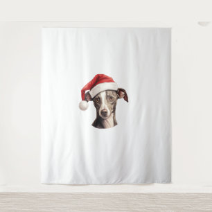Italian Greyhound Santa Hat Christmas Sweater Pet Tapestry