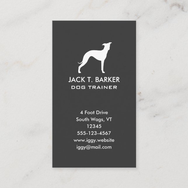 Italian Greyhound Silhouette Business Card (Front)