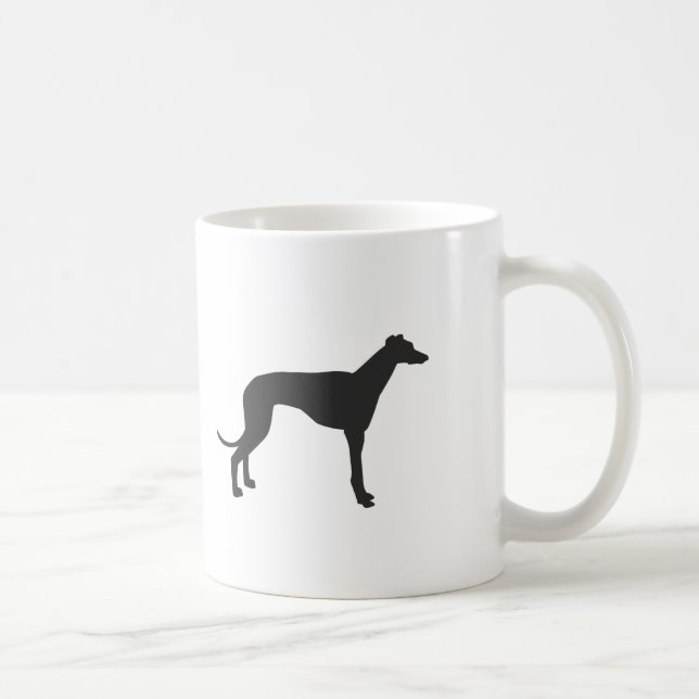 Italian Greyhound silhouette in black Coffee Mug (Right)
