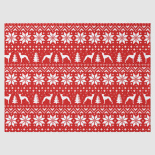 Italian Greyhound Silhouettes Christmas Pattern Tissue Paper