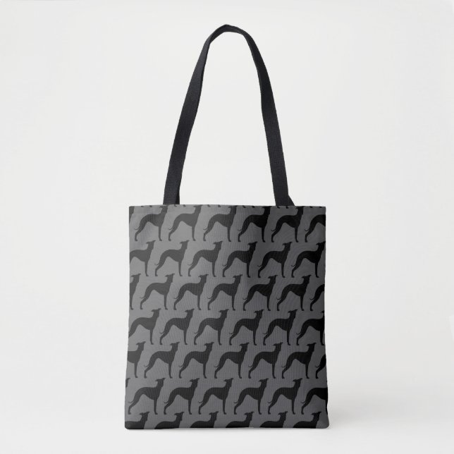 Italian Greyhound Silhouettes Iggies Pattern Tote Bag (Front)