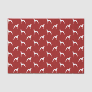 Italian Greyhound Silhouettes Pattern Red Holiday Tissue Paper