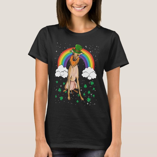 Italian Greyhound St Patricks Day Leprechaun T-Shirt (Front)