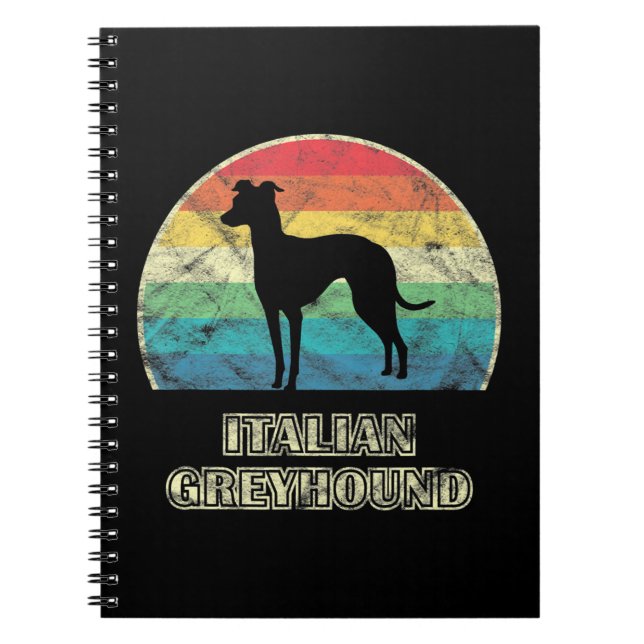 italian greyhound  style dog notebook (Front)