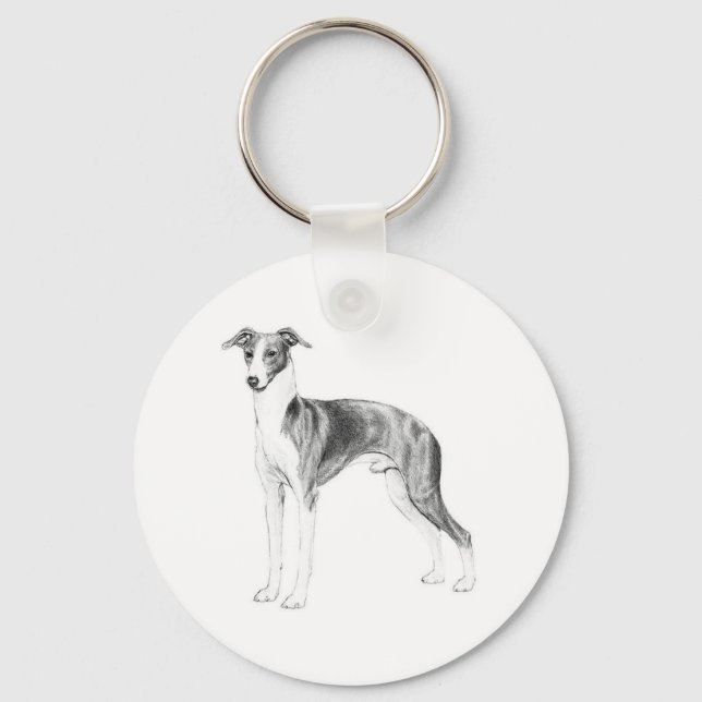 Italian Greyhound Style Keychain (Front)