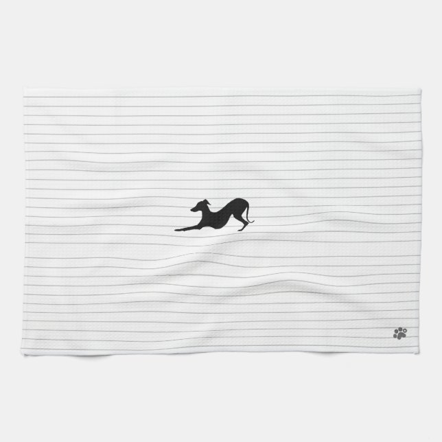 Italian Greyhound Tea Towel, Kitchen Towel (Horizontal)