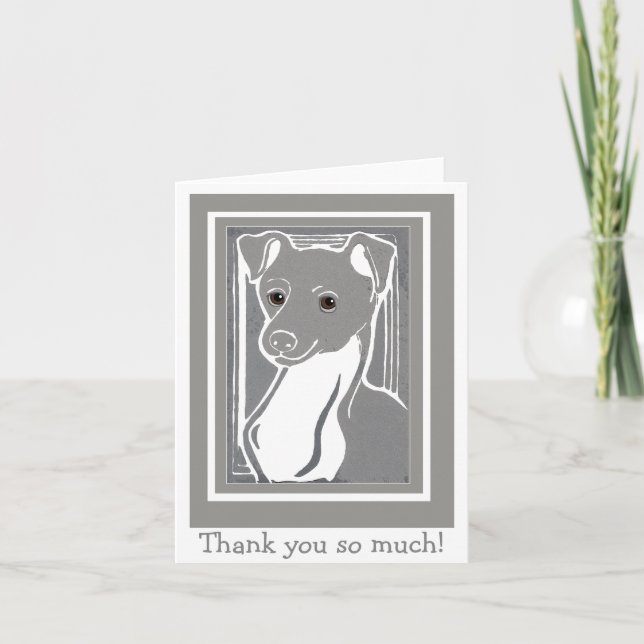 Italian Greyhound Thank You Note Card (Front)