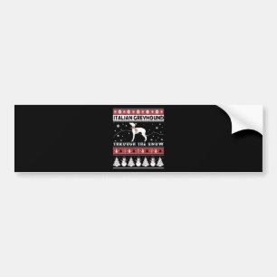 Italian Greyhound Through Snow Cute Christmas Bumper Sticker