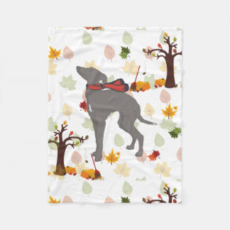 Italian Greyhound Throw Blanket, Iggy Fall Decor Fleece Blanket