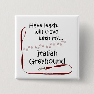 Italian Greyhound Travel Leash - Button
