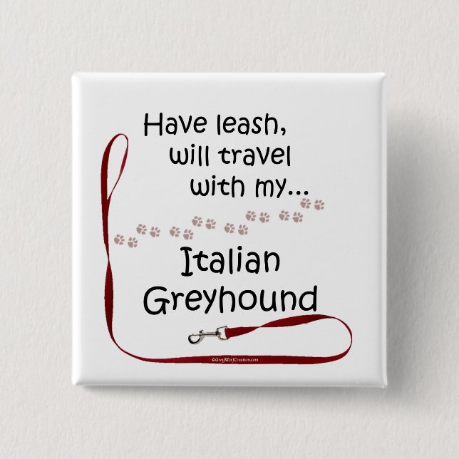 Italian Greyhound Travel Leash - Button (Front)