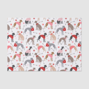 Italian Greyhound Valentine Pattern Tissue Paper
