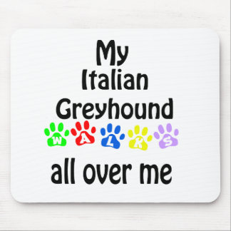 Italian Greyhound Walks Design Mouse Pad
