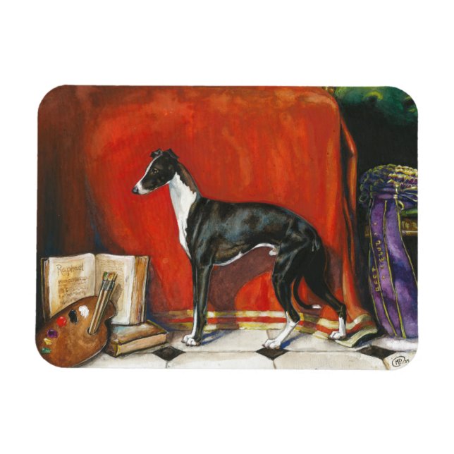 Italian Greyhound Watercolor Painting Magnet (Horizontal)