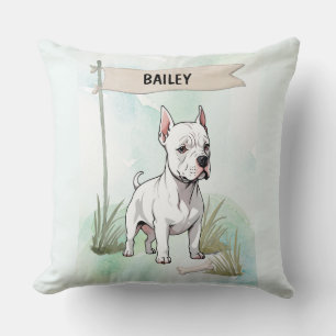 Italian Greyhound Watercolor Personalized Dog Throw Pillow