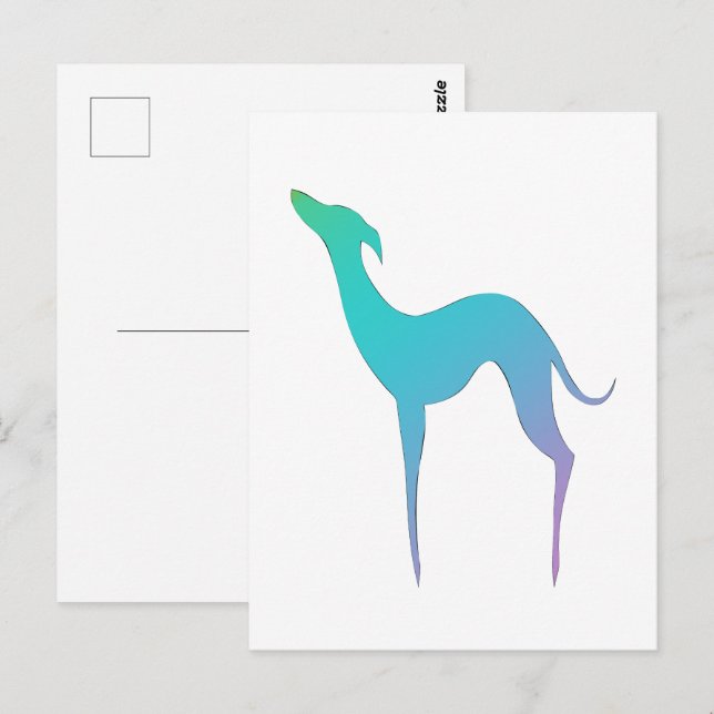 Italian Greyhound Whippet Dog elegant silhouette Postcard (Front/Back)